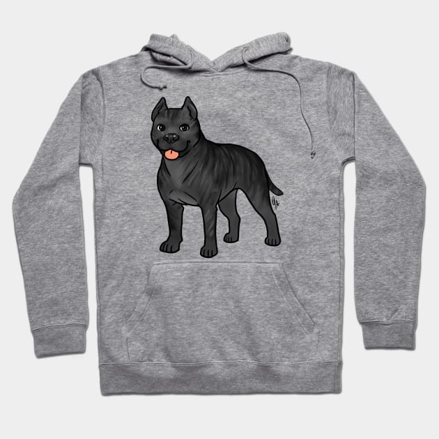 Dog - American Staffordshire Terrier - Cropped Blue Brindle Hoodie by Jen's Dogs Custom Gifts and Designs